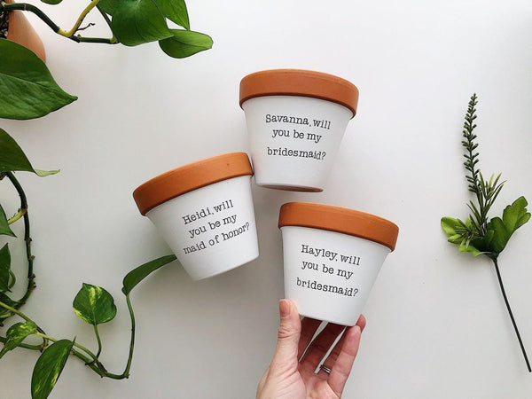 bridesmaid plant pots