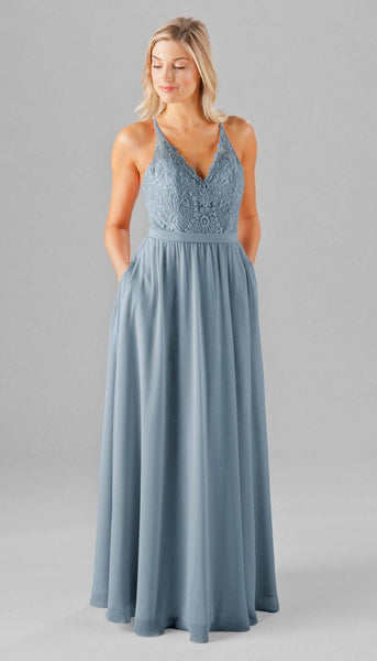 dusty grey blue bridesmaid dresses