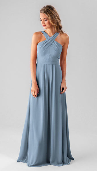 dusty slate blue bridesmaid dresses