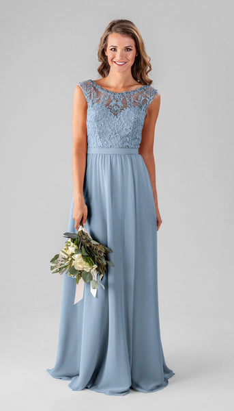 dusty grey blue bridesmaid dresses