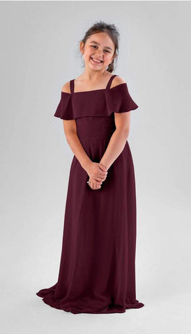 junior burgundy bridesmaid dress