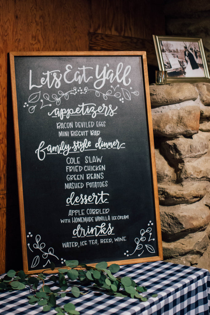 Such a cute chalkboard menu! | A Charming Tennessee Wedding | Kennedy Blue 