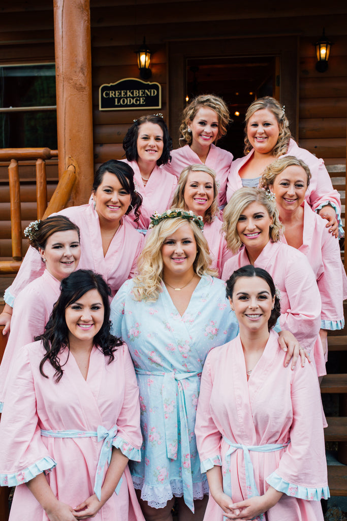 The bride and her bridesmaids in their adorable matching robes! | A Charming Tennessee Wedding | Kennedy Blue 