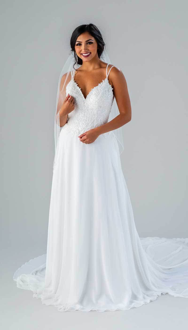 V Neck Wedding Dress  Kennedy Blue Corinne - Kennedy Blue