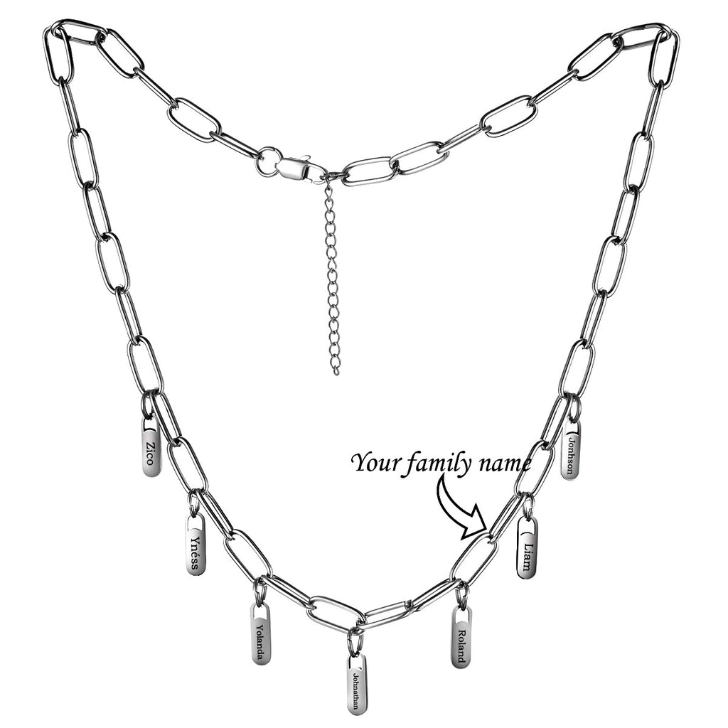 personalized rory chain link necklace with custom charms - OurCoordinates