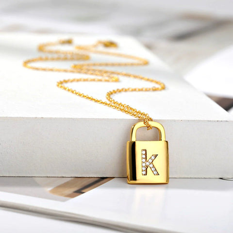 Initial Letter Lock Necklace – Boutique One Eleven