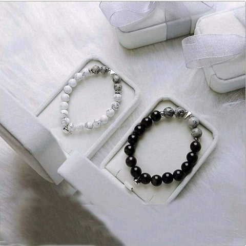 Magnetic heart bracelet for couple Pearl Pearl Sterling Silver