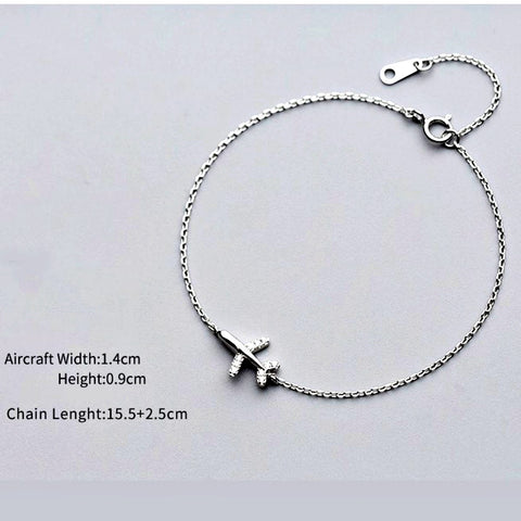 sterling silver airplane bracelet - OurCoordinates