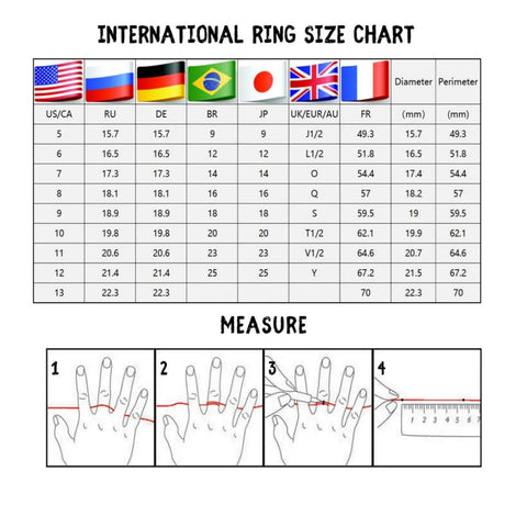 Ferocious Lion Ring, Size Chart