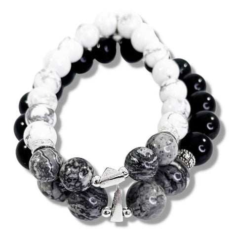 Amazon.com: TOTWOO Long Distance Touch Bracelet for Couples, Natural Black  Matte Agate & White Howlite Energy Beads Bracelet for Long Distance  Relationship Gifts Smart Jewelry (Mountain&Sea) : Electronics