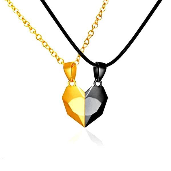 Men Women's 2 PCS Stainless Steel Magnetic Pendant Necklace Heart Love –  Innovato Design