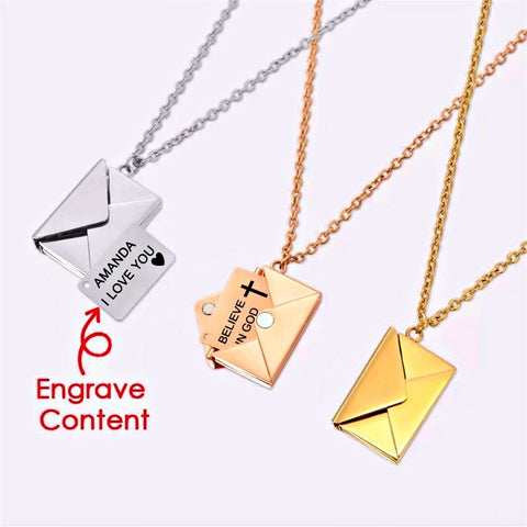 add a personalized message to your love letter necklace