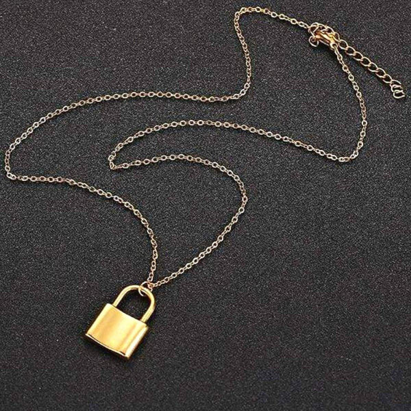 Personalized Padlock Necklace, Black - OurCoordinates