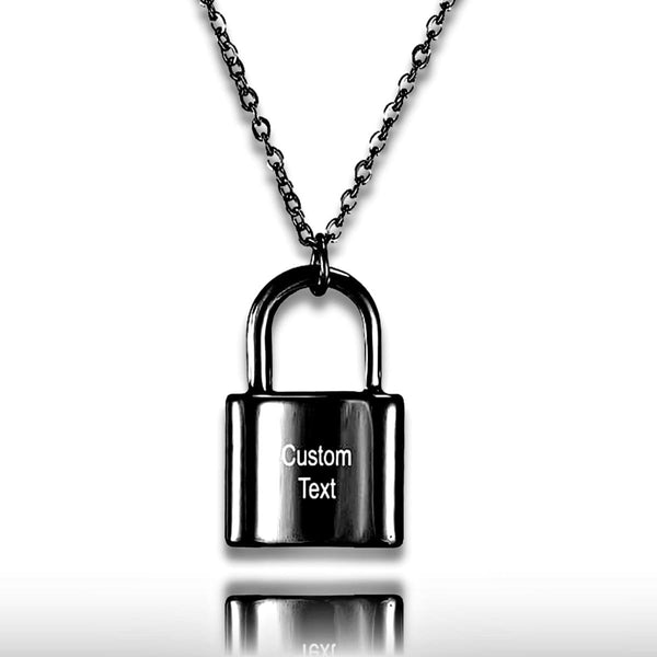 Personalized Padlock Necklace - OurCoordinates, Gold / 45 cm