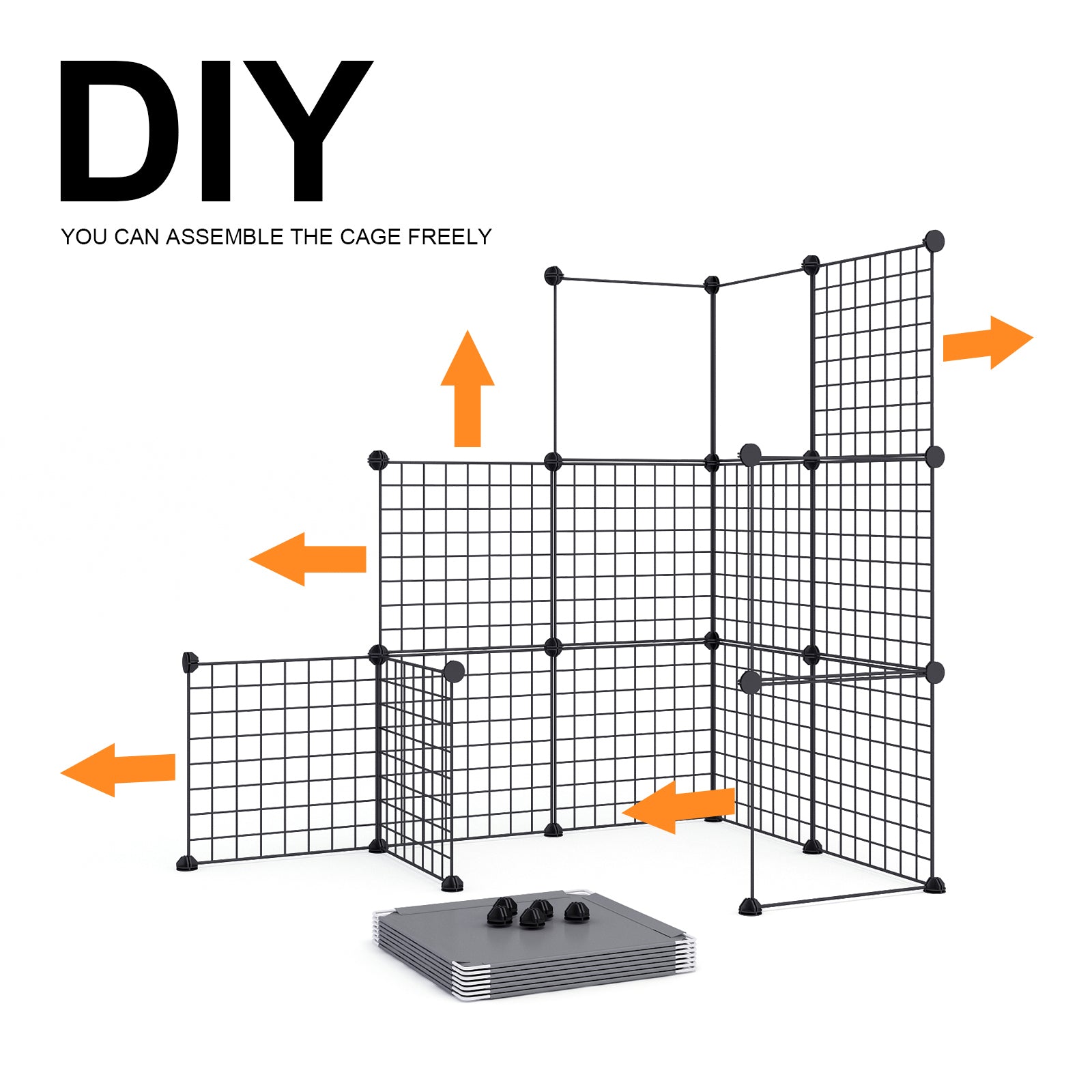 MAGINELS Outdoor Cat House Cat Cages Enclosure with Super Large Enter Door, Balcony Cat Playpen with Platforms,DIY Kennels Crate Large Exercise Place Ideal for 1-4 Cats - MAGINELS