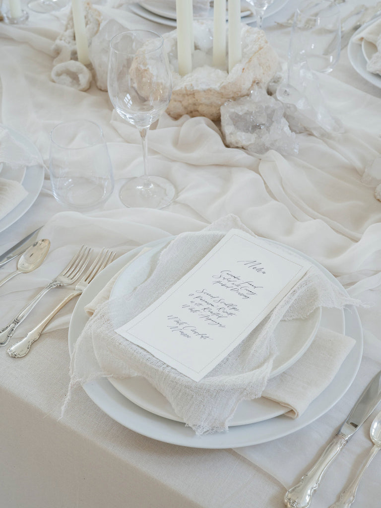 custom menus for your wedding table setting