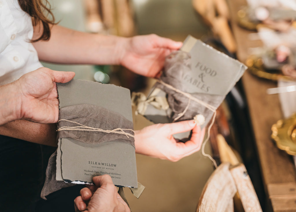 handmade paper menus