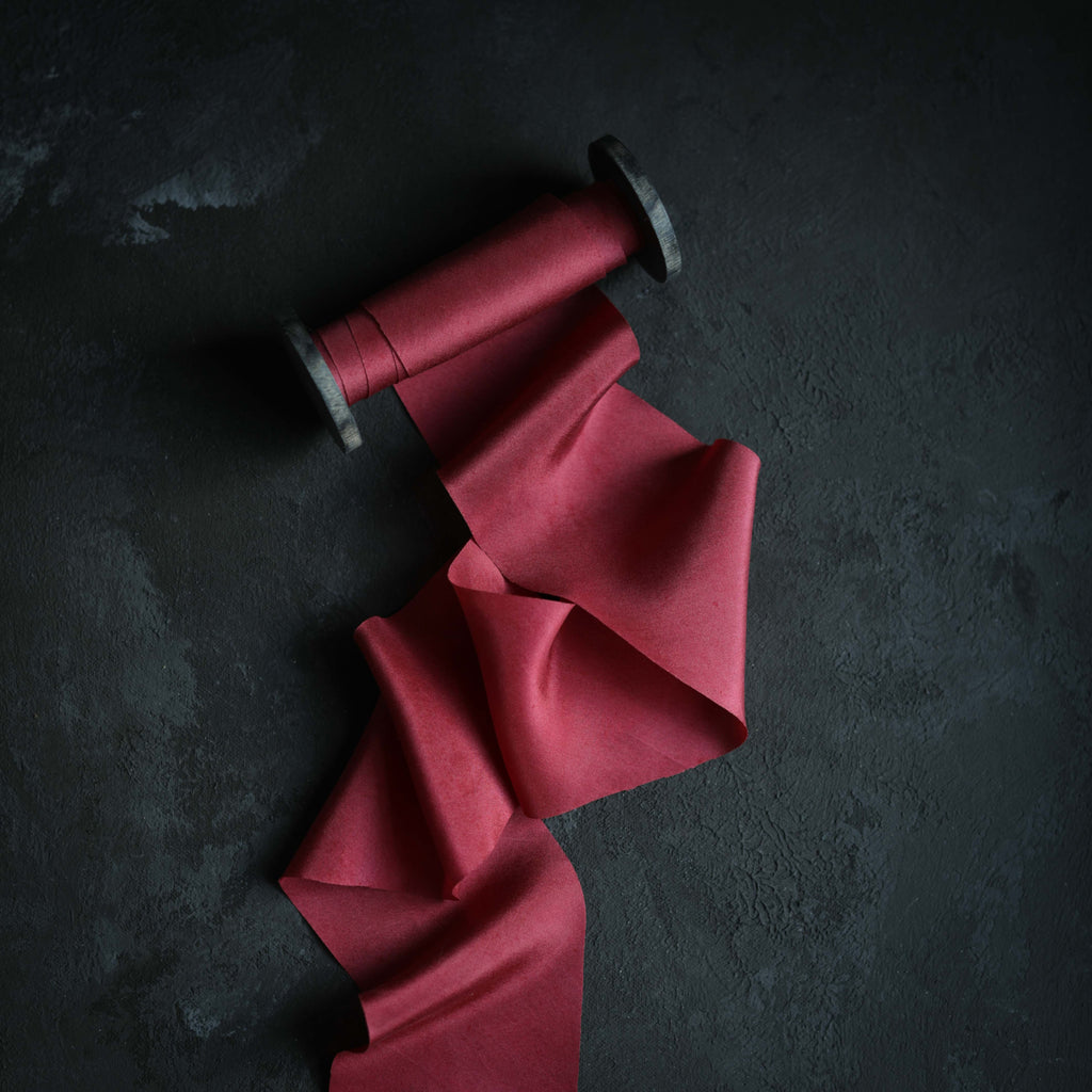 Holiday Red Silk Ribbon - read full description