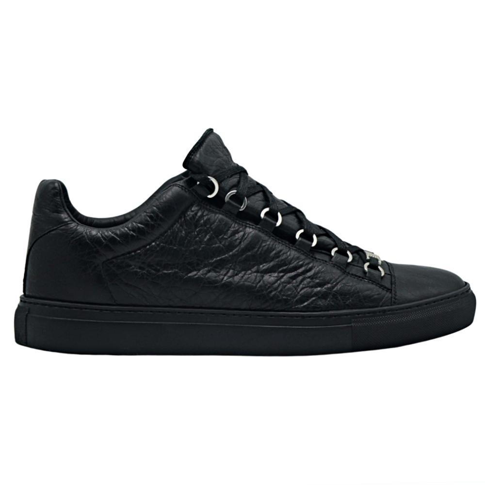 Balenciaga Arena Leather Low Sneaker Black  END UK