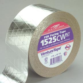 Venture Tape Foil Insulation Tape 2in x 150ft Roll, Wind-lock