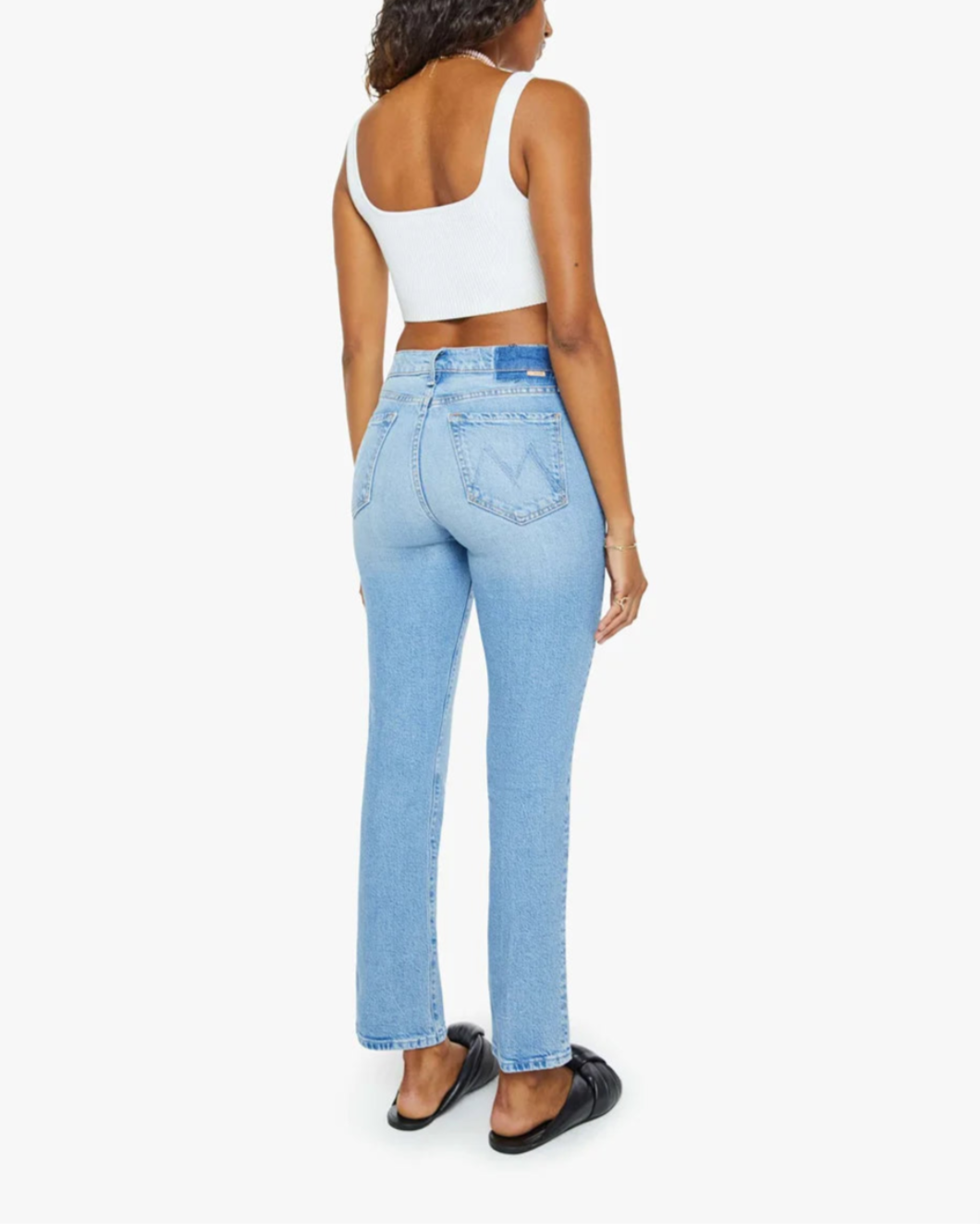 Mother Rascal Hover High Waist Ankle Straight Leg Jeans In Blue