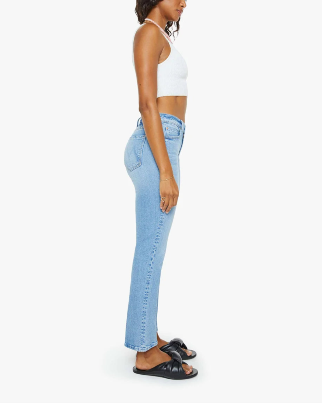 Mother Rascal Hover High Waist Ankle Straight Leg Jeans In Blue