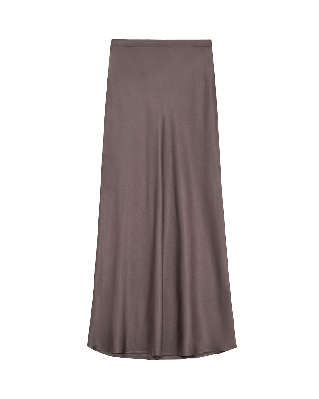 Anine Bing Bar Fluted Silk-satin Midi Skirt In Brown