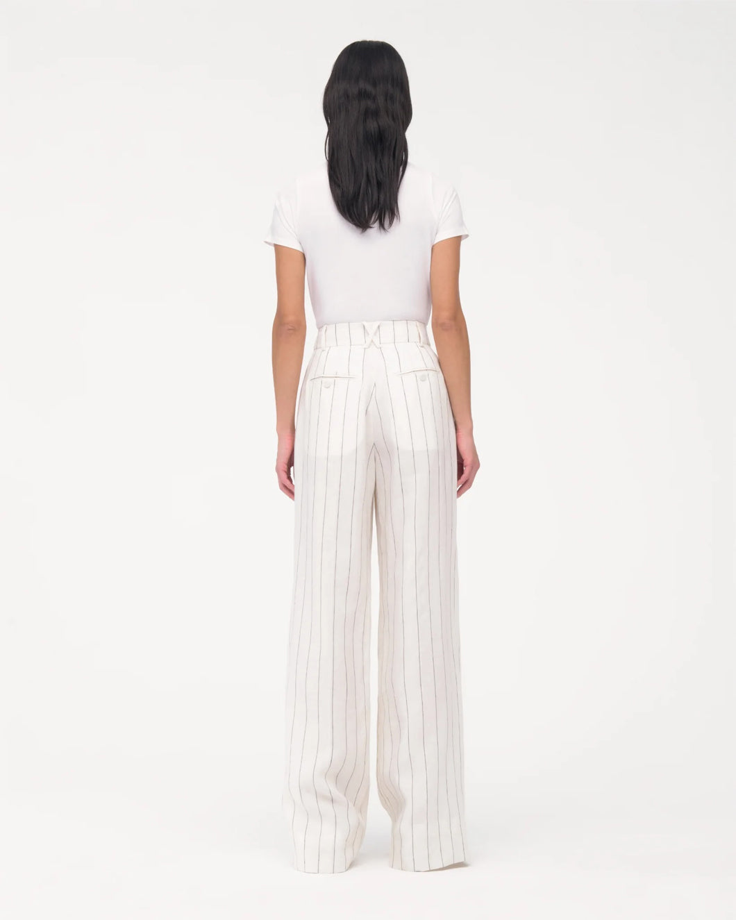Shop Another Tomorrow Pleated Trouser In White