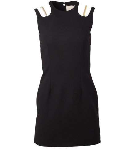 christopher kane chain shoulder cut out dress