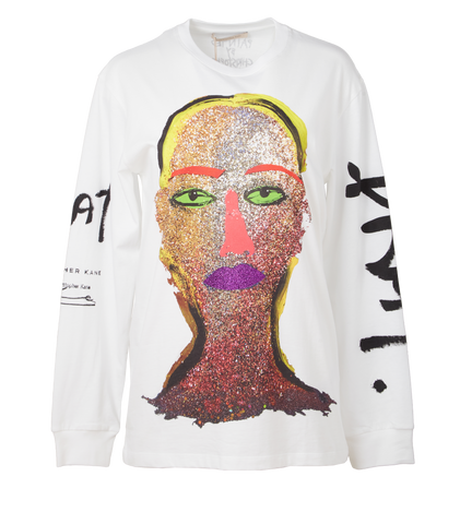 christopher kane brat face long sleeve tee shirt