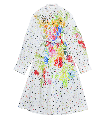 christopher kane painted floral shirt dress