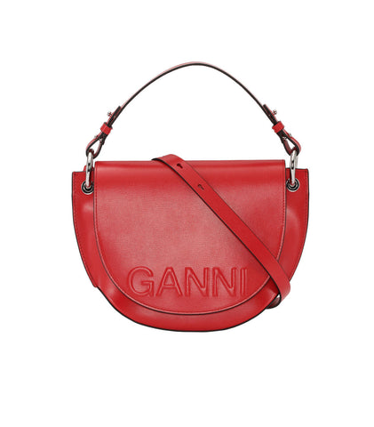 ganni banner saddle bag