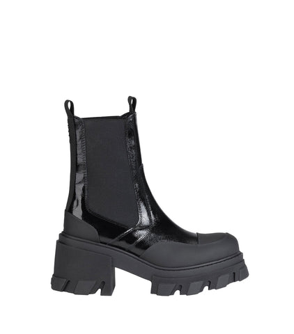 ganni cleated platform mid chelsea boot