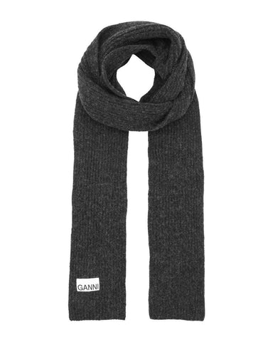 Light Structured Rib Knit Thin Scarf