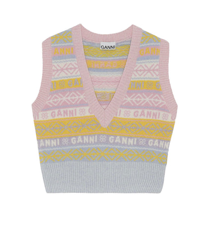 ganni v-neck vest