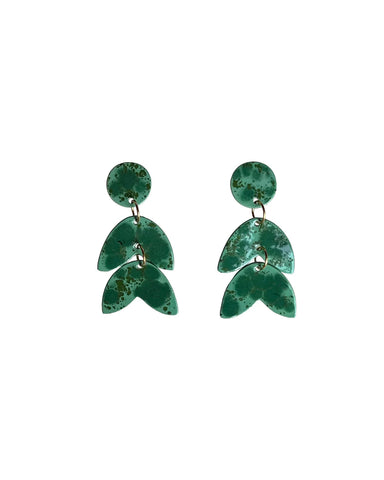 Boucles d'oreilles Marion en malachite