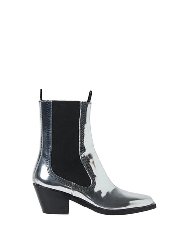 Nat Silver Leather Ankle Boot