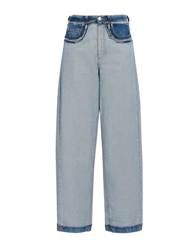 Blue Inside-Out Denim Carrot-Fit Jeans