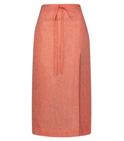 matthew bruch drawstring slit midi skirt