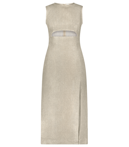 matthew bruch cutout crew neck midi dress