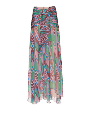 patbo wave high waist drape maxi skirt