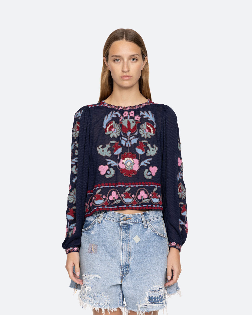 Shop Sea Ny Eclisse Embroidery Top In Multi