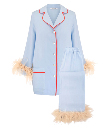 sleeper party pajama set with double feathers