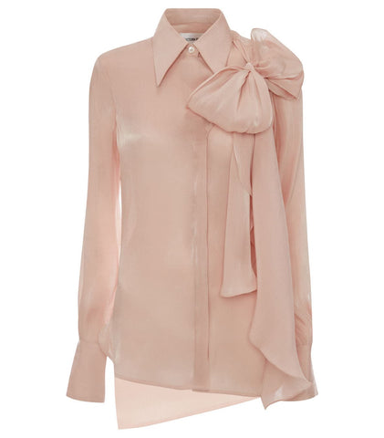 victoria beckham tie neck blouse