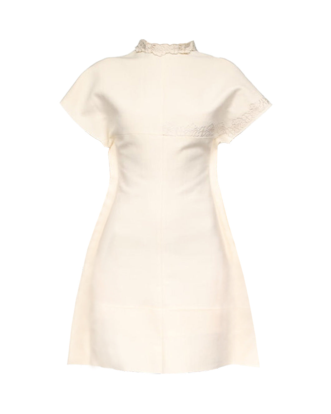 Victoria Beckham Cap Sleeve Embroidered Mini Dress In White