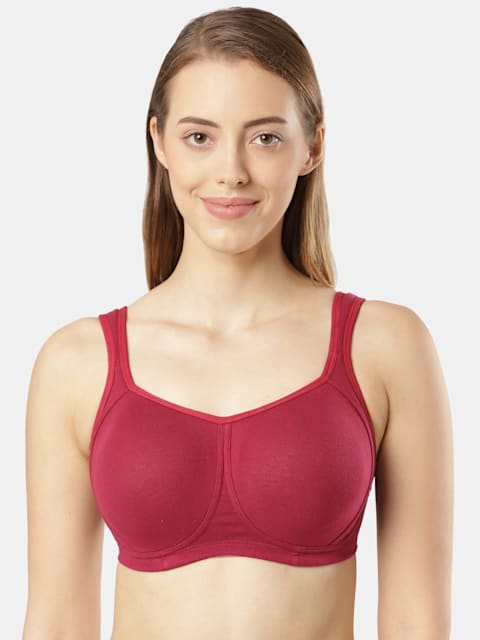 Buy Women's Wirefree Padded Super Combed Cotton Elastane Stretch Full  Coverage T-Shirt Bra with Broad Fabric Straps - Heather Rose FE35