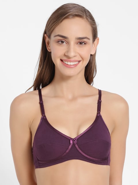 Buy Women's Wirefree Non Padded Super Combed Cotton Elastane Stretch Full  Coverage Everyday Bra with Contoured Shaper Panel and Adjustable Straps -  Mocha 1250