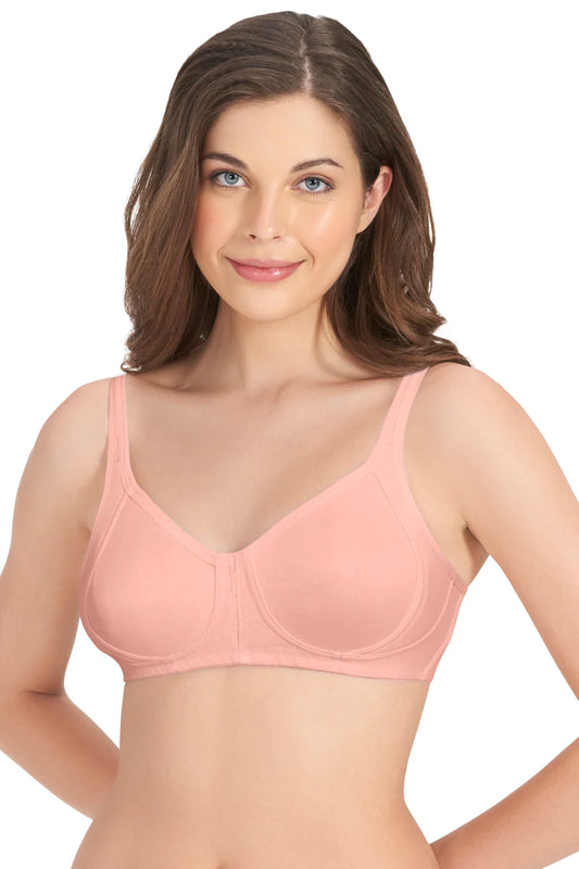 Juliet Women's Mold Non Padded Non Wired Mom Plain Cotton Lycra Feeding Bra