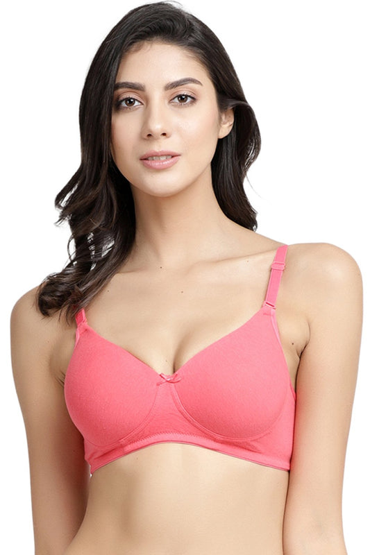 Organic Cotton Antimicrobial Seamless Triangular Bra with Supportive Stitch  (Pack of 3)-ISB099-_Skin_Skin_Fuschia