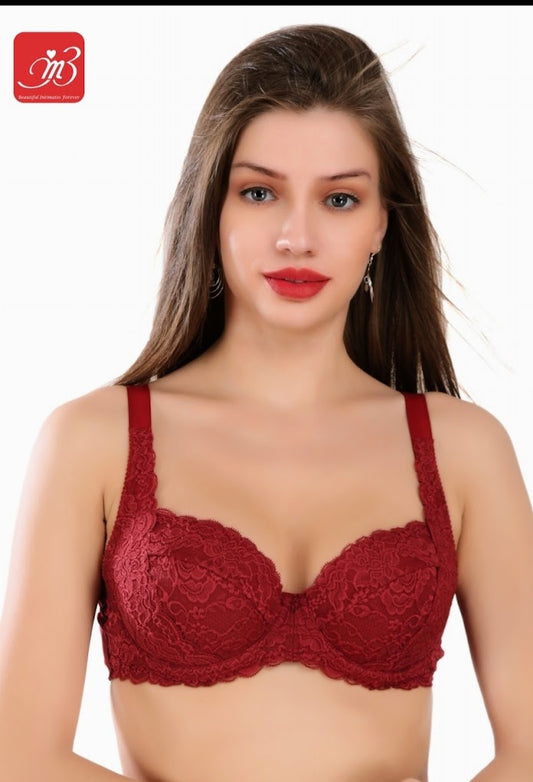 Buy Sonari Penelop Women'S Fancy Net Bra - Maroon Online